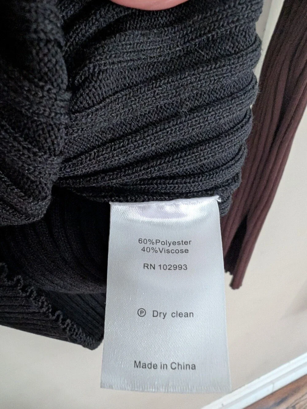 Marina Moscone Brown Colorblock Mock Neck Rib Sweater Size XS